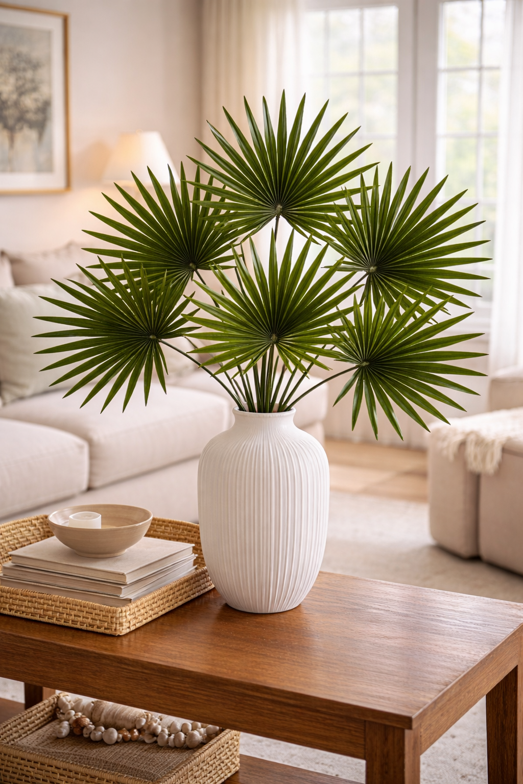 Tropical Fan Palm Leaf Stem