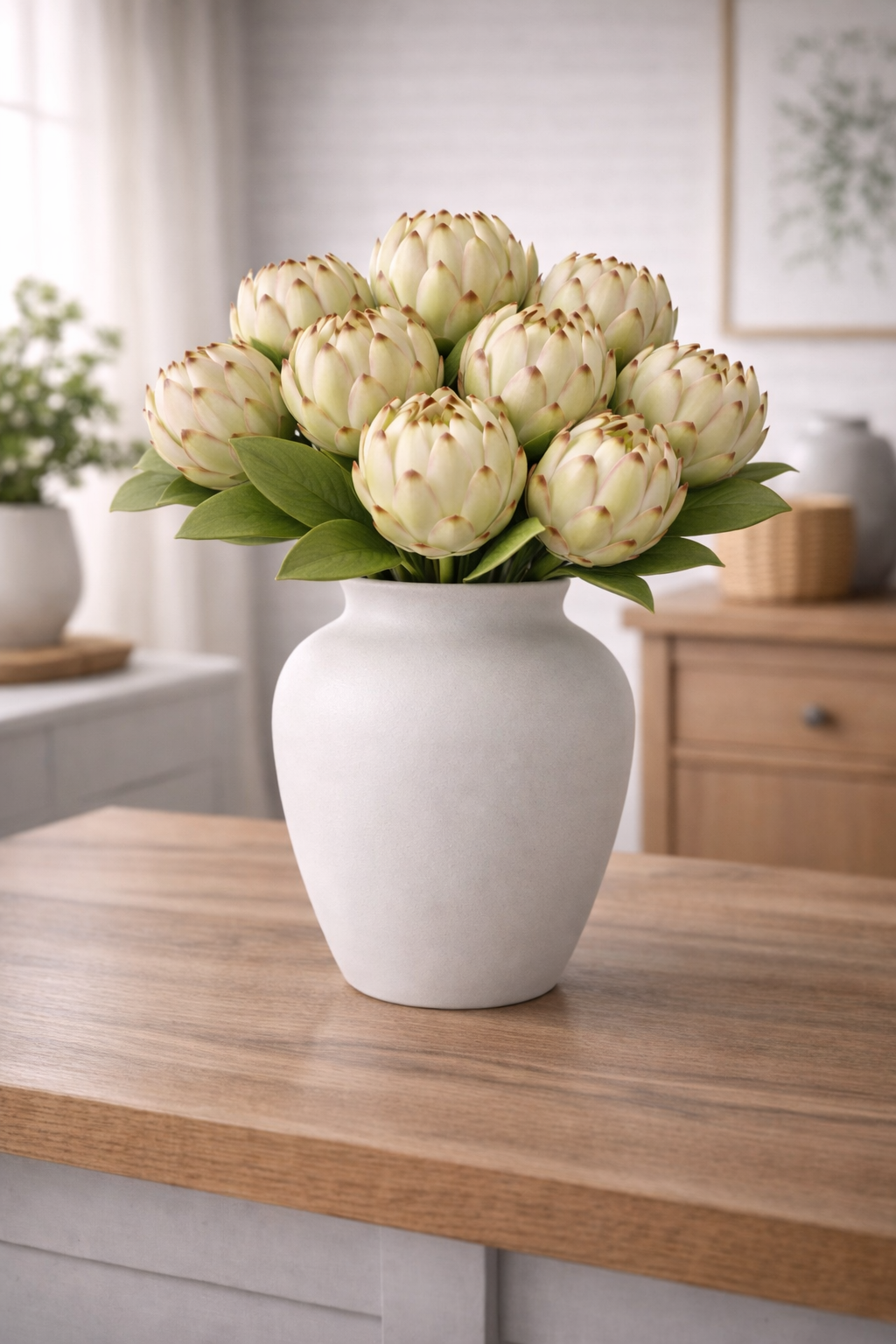 Grand Protea Bloom Stem (Bundle Creme)